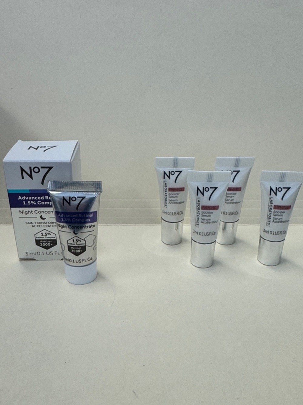 No7 5p Firming Booster Serum & Advanced Retinol Night Concentrate NIB $30